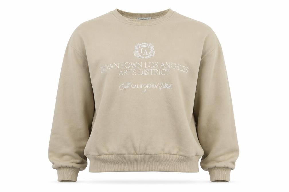 Front view of Stradivarius Beige Women's Sweatshirt, size 14