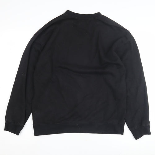 River Island Black Graphic Sweatshirt M Unisex Pullover