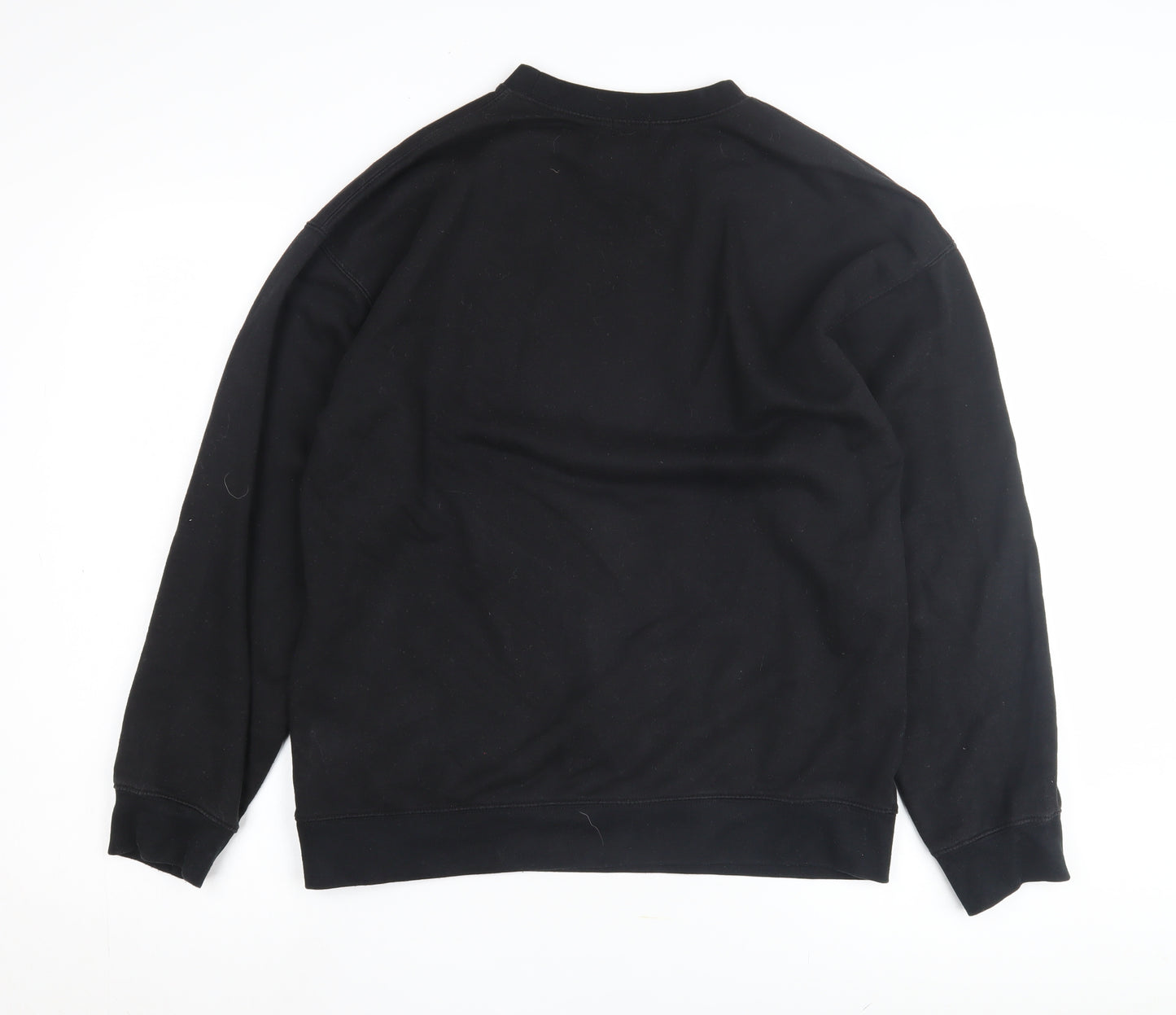 River Island Black Graphic Sweatshirt M Unisex Pullover