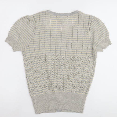 Topshop Womens Grey Cardigan, Size 10, Short Sleeve