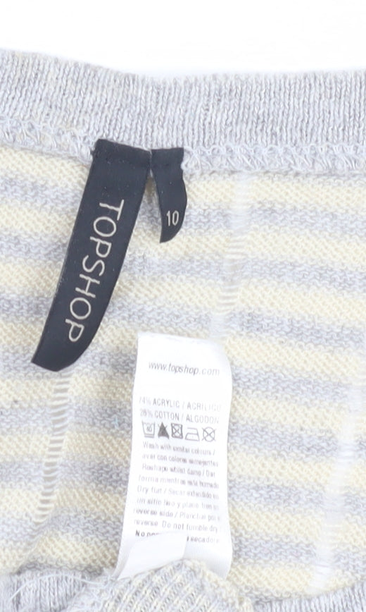 Topshop Womens Grey Cardigan, Size 10, Short Sleeve