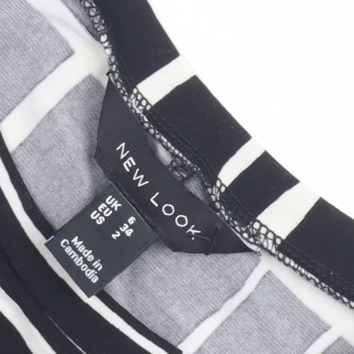 New Look Women's Black Check Dress Size 6