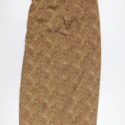 Zara Women's Brown Animal Print Midi Skirt - XS