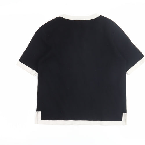 Zara Women's Black Crew Neck T-Shirt - Size S