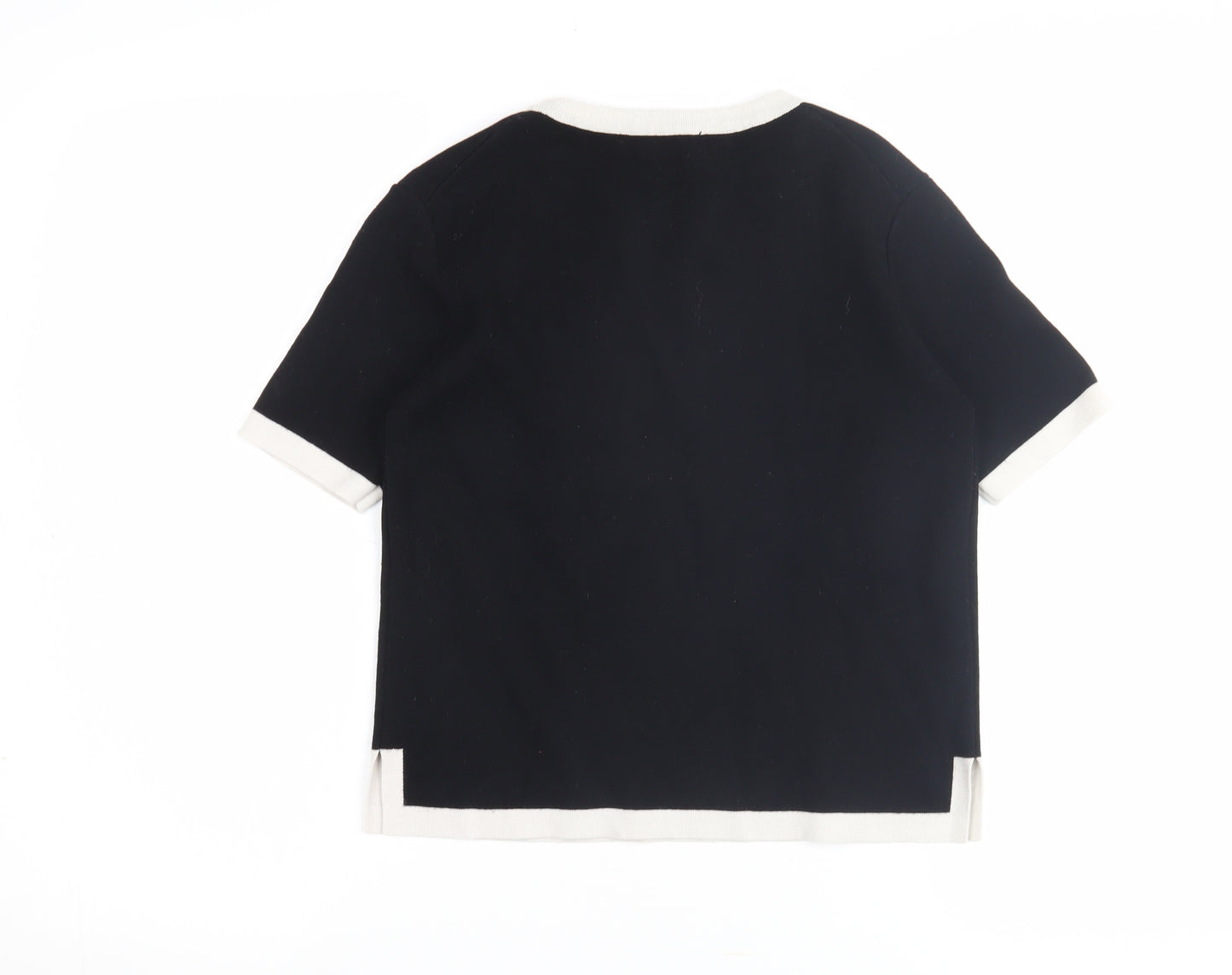 Zara Women's Black Crew Neck T-Shirt - Size S