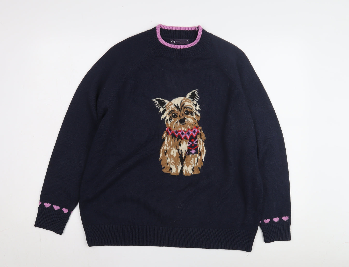 Marks and Spencer Women's Navy Animal Jumper, Size Medium