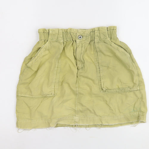 Zara Women's Green Cargo Skirt Size 10 Elastic Waist