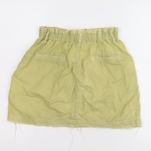 Zara Women's Green Cargo Skirt Size 10 Elastic Waist