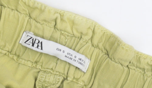 Zara Women's Green Cargo Skirt Size 10 Elastic Waist