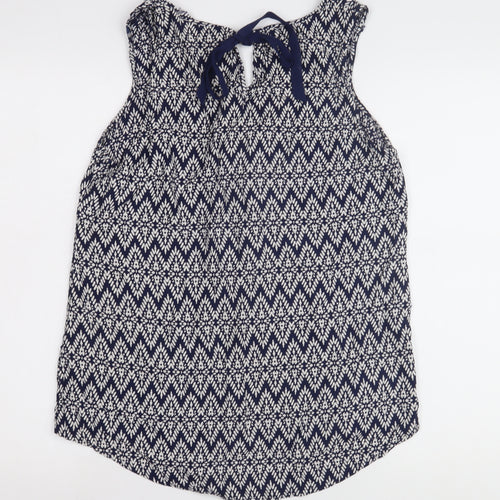 M&Co Women's Blue Geometric Tank Top Size 14