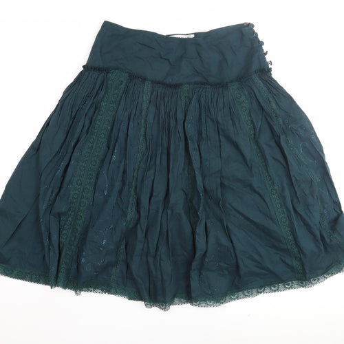 Topshop Green Peasant Skirt, Women's Size 8