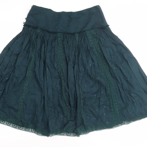 Topshop Green Peasant Skirt, Women's Size 8