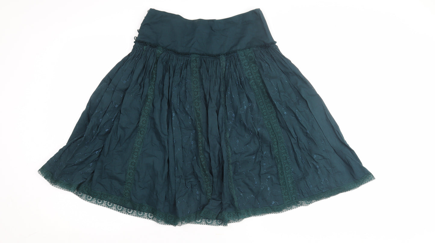 Topshop Green Peasant Skirt, Women's Size 8
