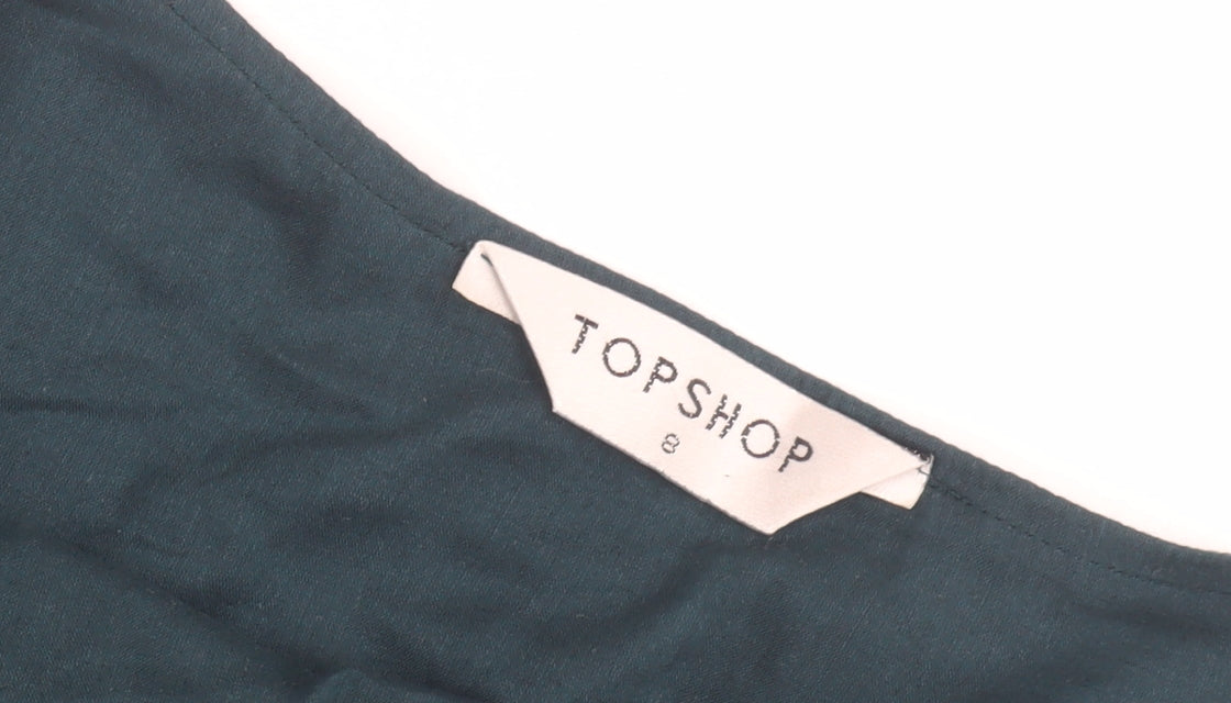 Topshop Green Peasant Skirt, Women's Size 8