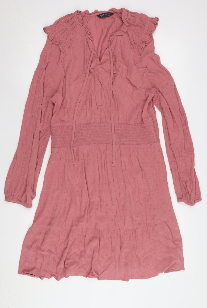 Marks and Spencer Women's Pink Short V-Neck Dress