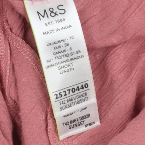 Marks and Spencer Women's Pink Short V-Neck Dress
