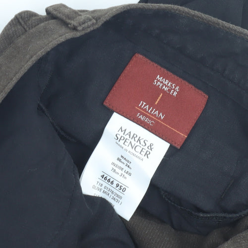 Marks and Spencer Women's Brown Straight Trousers Size 34