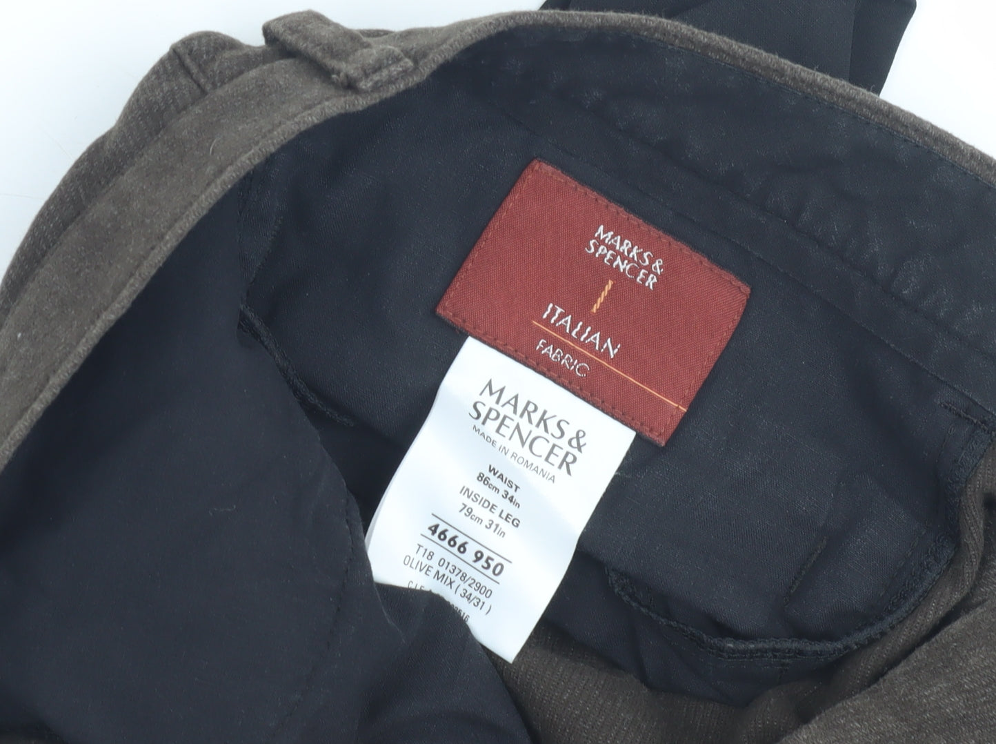 Marks and Spencer Women's Brown Straight Trousers Size 34