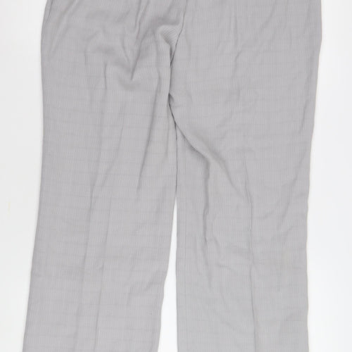 ZEDDRA Women's Grey Trousers, Size 16, Check Pattern