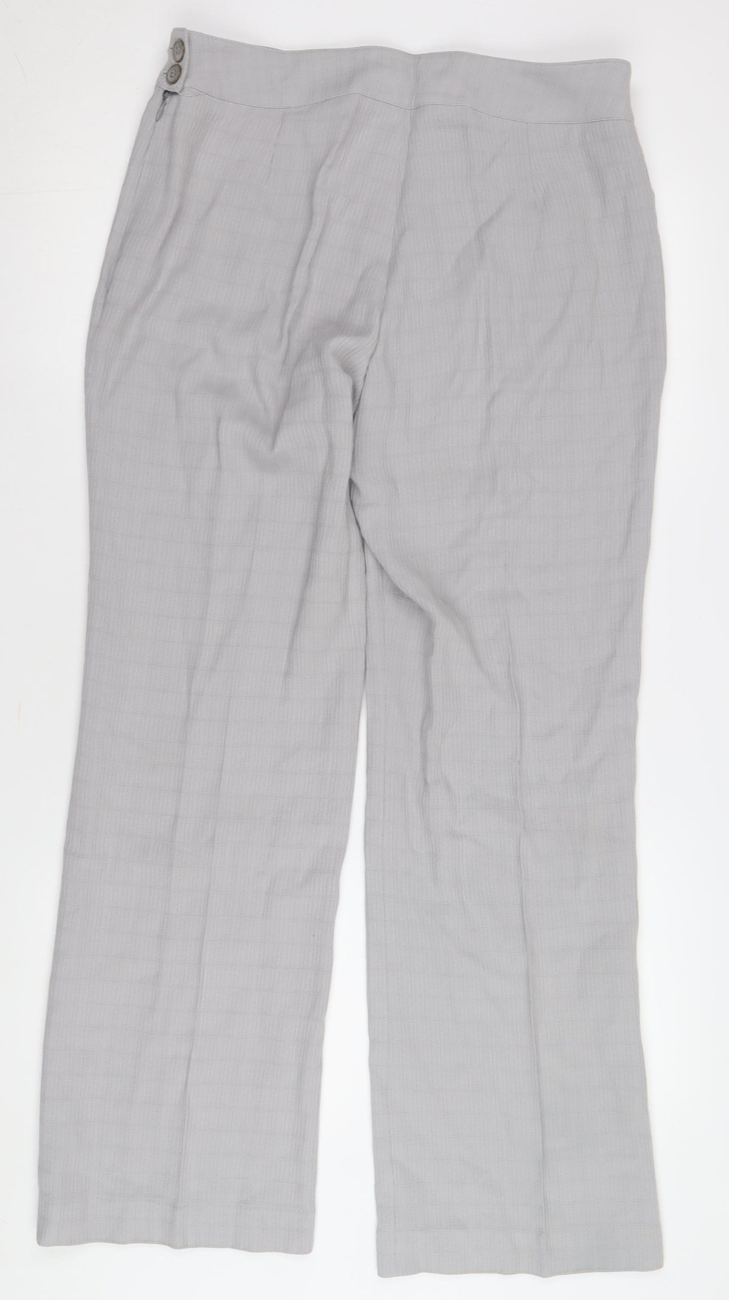 ZEDDRA Women's Grey Trousers, Size 16, Check Pattern