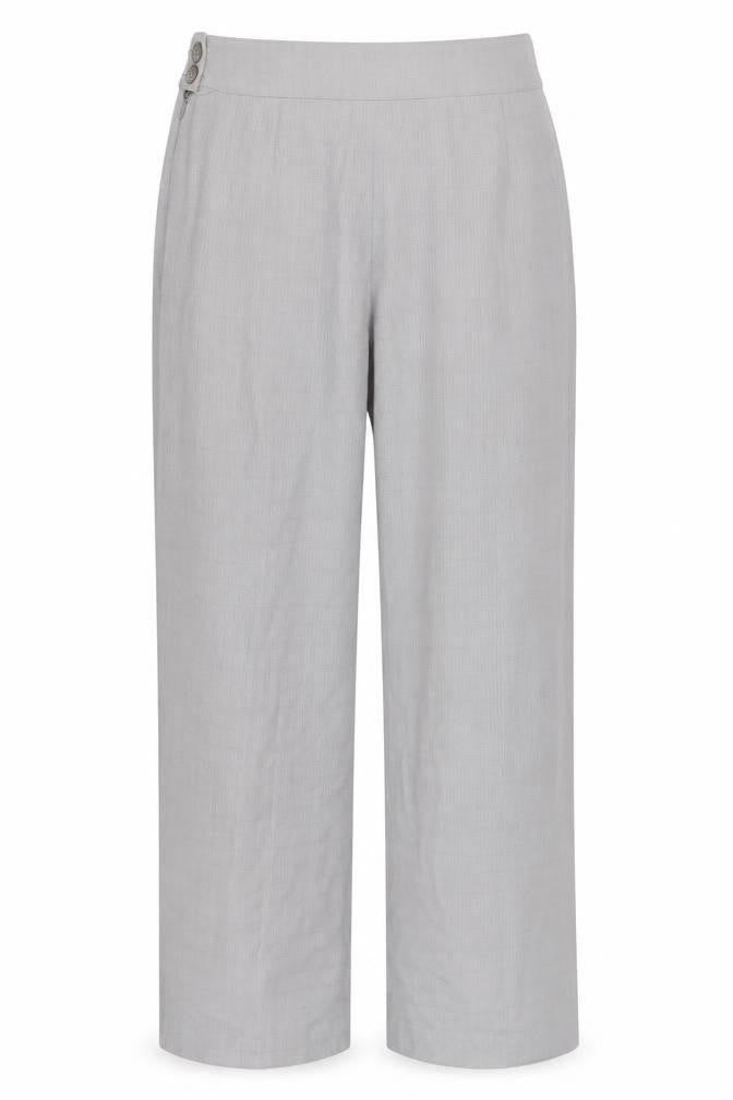 Front view of ZEDDRA Women's Grey Trousers, size 16, Check Pattern