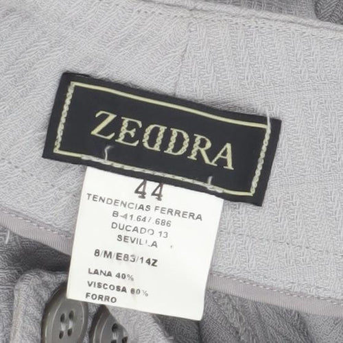 ZEDDRA Women's Grey Trousers, Size 16, Check Pattern