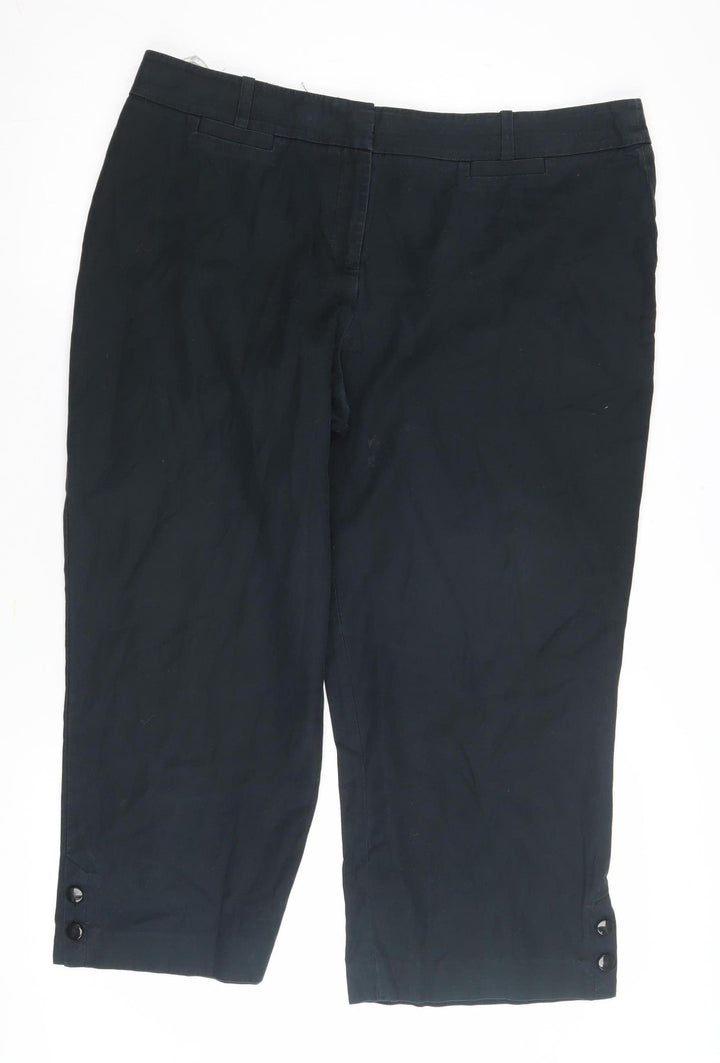 Planet Women’s Black Cropped Trousers Size 14