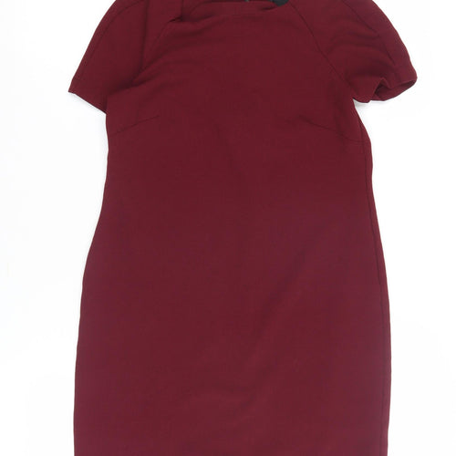 Topshop Women's Red Dress UK 6 Short Sleeve