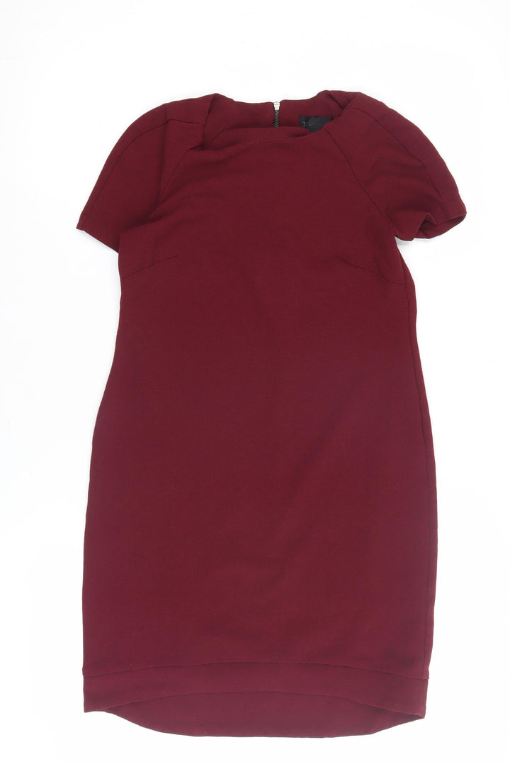 Topshop Women's Red Dress UK 6 Short Sleeve