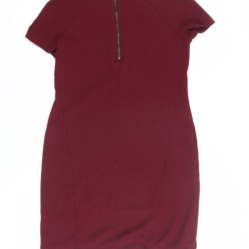 Topshop Women's Red Dress UK 6 Short Sleeve