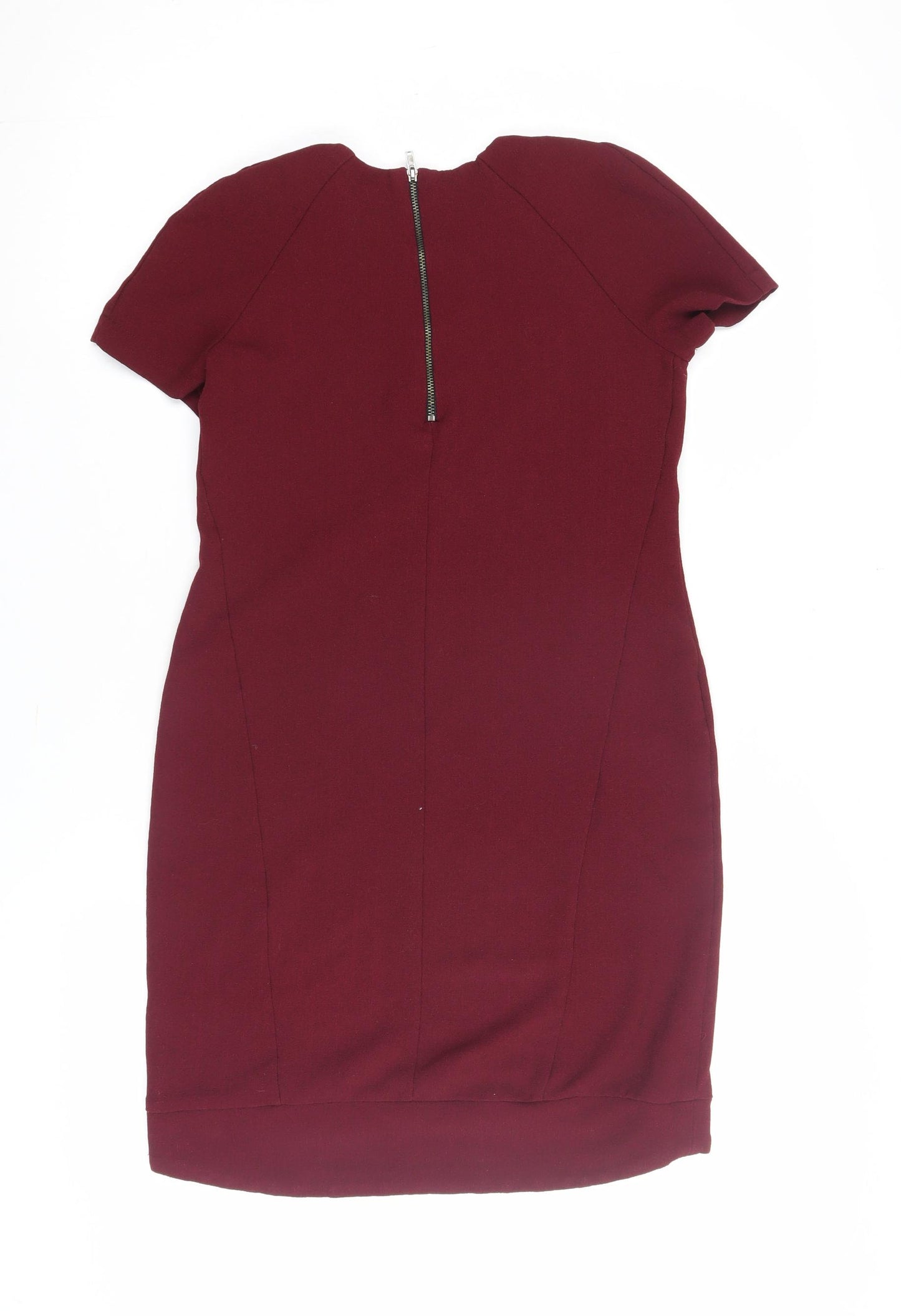 Topshop Women's Red Dress UK 6 Short Sleeve