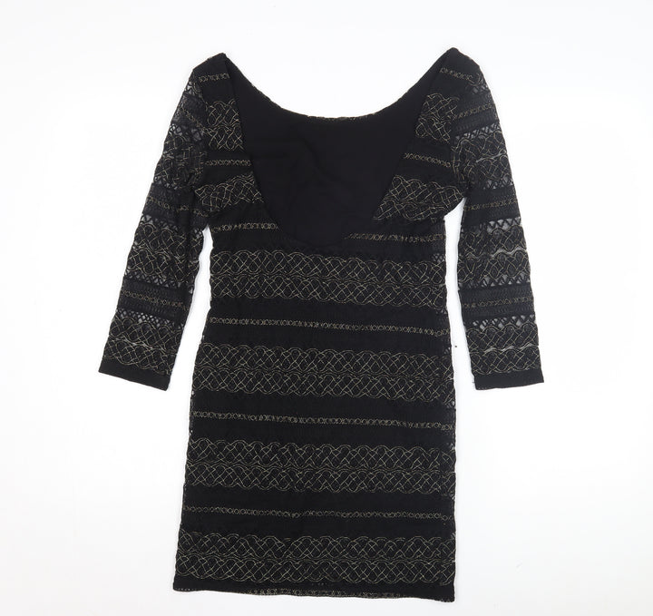 Topshop Women's Black Bodycon Dress Size 10