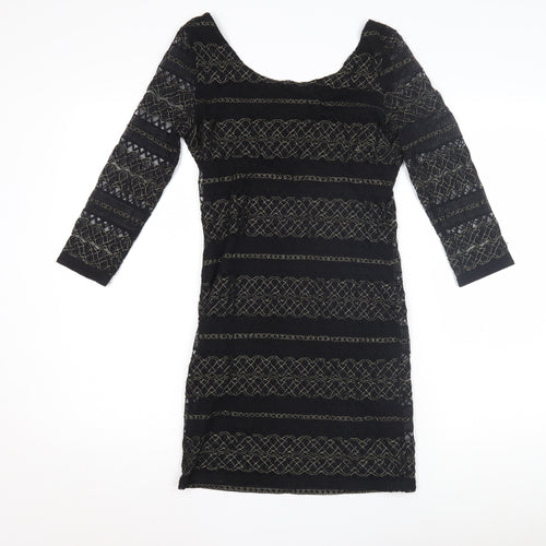 Topshop Women's Black Bodycon Dress Size 10