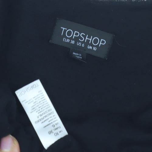 Topshop Women's Black Bodycon Dress Size 10