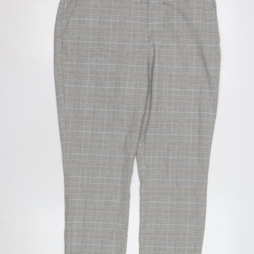 H&M Women's Grey Check Trousers Size 12 Workwear