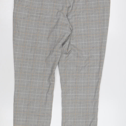 H&M Women's Grey Check Trousers Size 12 Workwear
