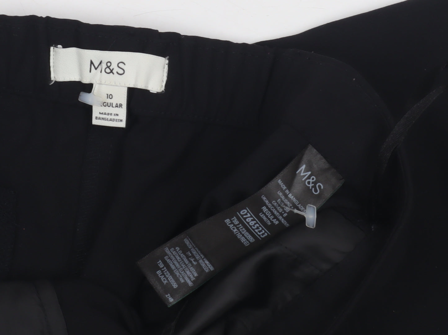 Marks and Spencer Women's Black Regular Trousers