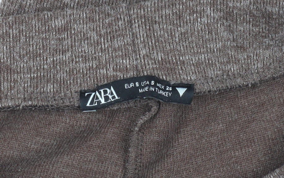 Zara Women's Brown Wide-Leg Trousers S