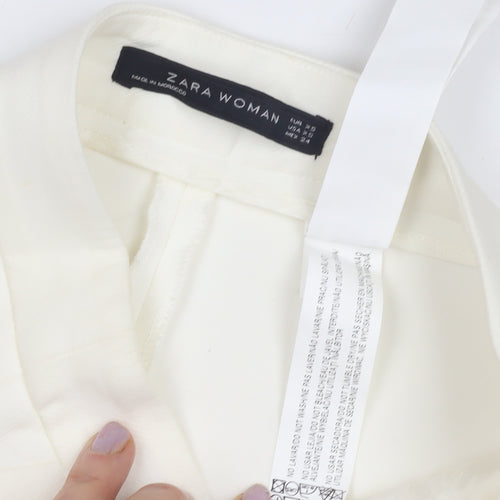 Zara Woman Ivory A-Line Midi Skirt, Size L, Women