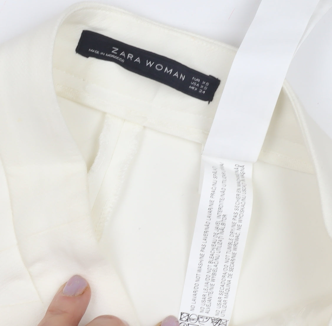 Zara Woman Ivory A-Line Midi Skirt, Size L, Women