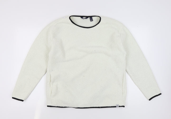 Lands’ End Women’s Ivory Fleece Pullover M