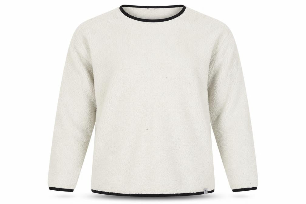 Front view of Lands’ End Women’s Ivory Fleece Pullover M