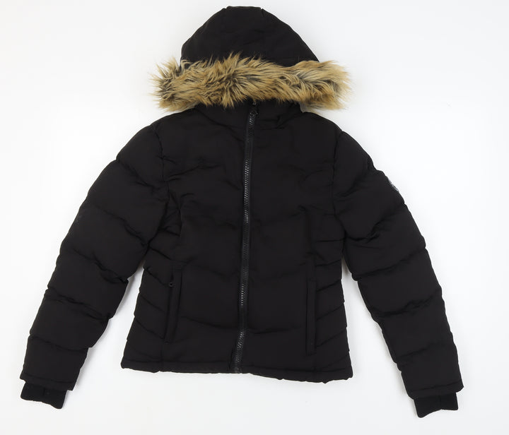 SoulCal & Co Women's Black Puffer Jacket UK Size 6