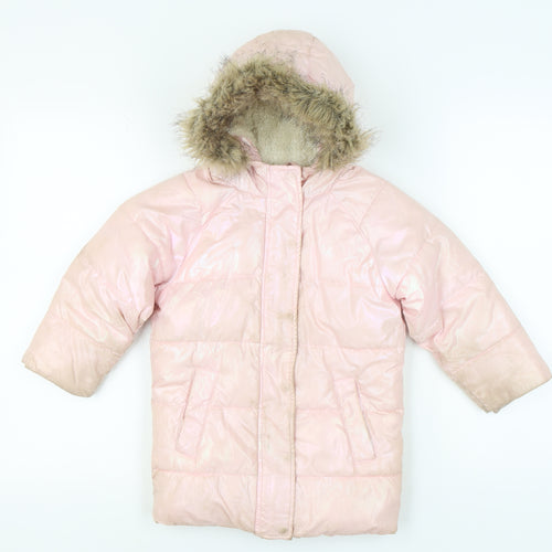 CCC Kids Pink Puffer Coat, Girls 5-6Y, Winter Hooded