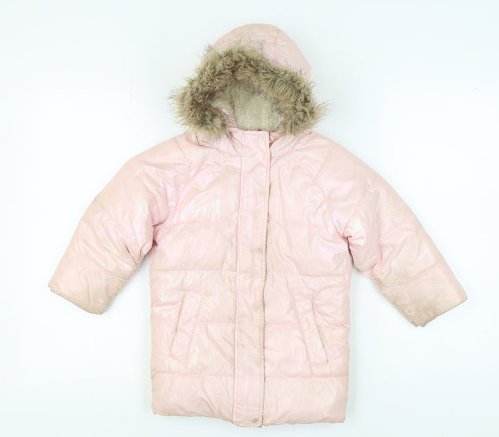 CCC Kids Pink Puffer Coat, Girls 5-6Y, Winter Hooded