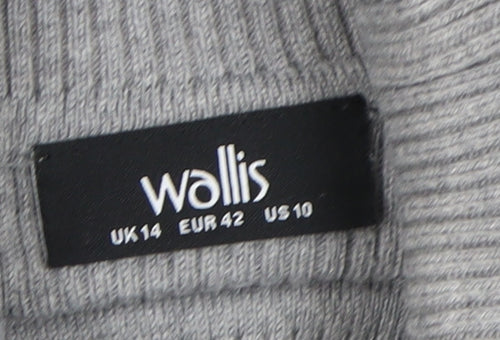 Wallis Women's Grey Roll Neck Pullover Jumper, Size 14
