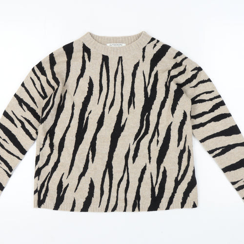 Marks and Spencer Women's Beige Animal Print Pullover XS