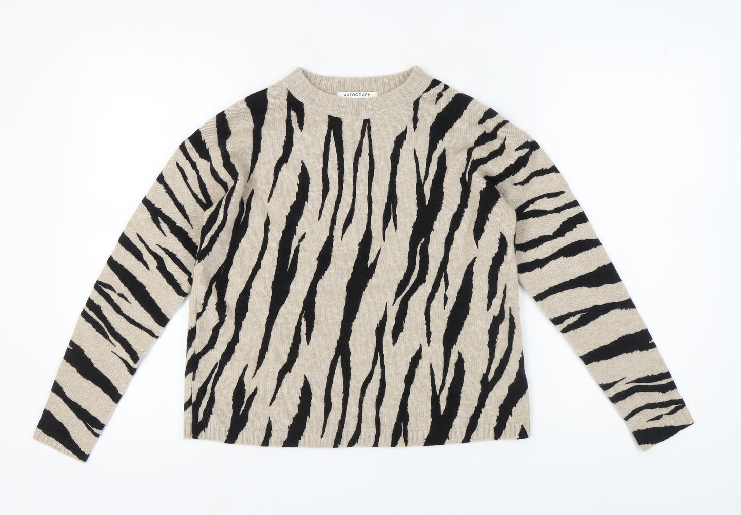 Marks and Spencer Women's Beige Animal Print Pullover XS
