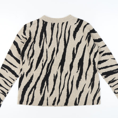 Marks and Spencer Women's Beige Animal Print Pullover XS