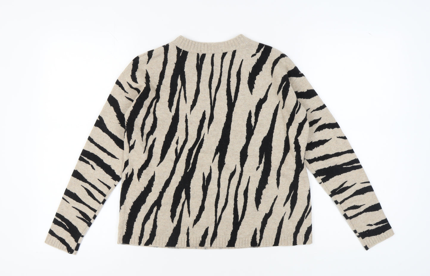 Marks and Spencer Women's Beige Animal Print Pullover XS